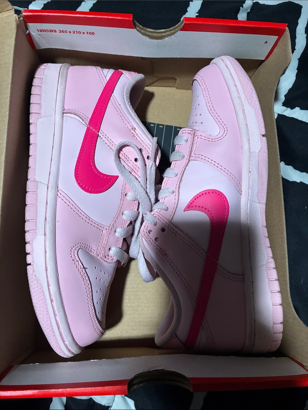 Nike Pink Low-Top Sneakers with Hot Pink Swoosh